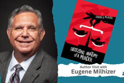 Image of Eugene Milhizer and the book he authored, "Dissecting Anatomy of a Murder"