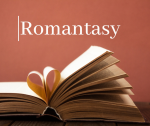 Romantasy text with open book