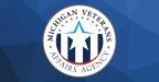 Michigan Veterans Affairs Agency seal in red, white, and blue. 