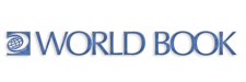 World Book online logo with blue earth icon. 
