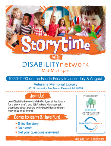 Image of Disability Network Storytime Flyer.