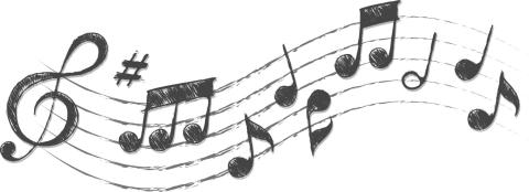 Illustration of musical notes.