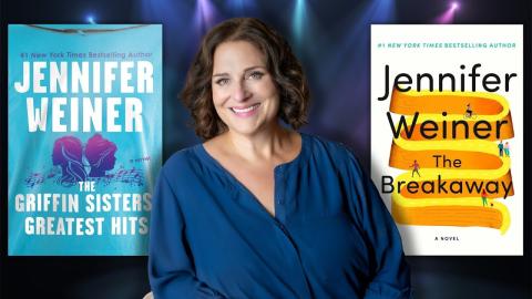 Iamge of author Jennifer Weiner with book cover art.