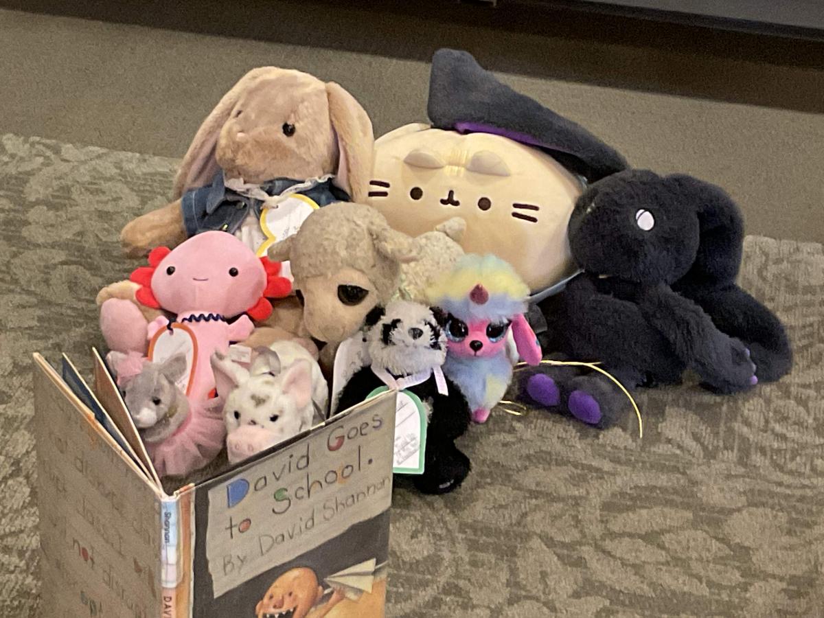 Image of a box of stuffed animals