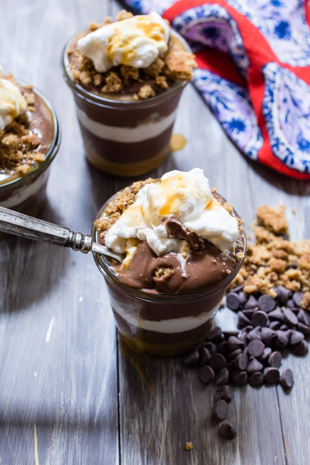 Image of chocolate toffee parfaits