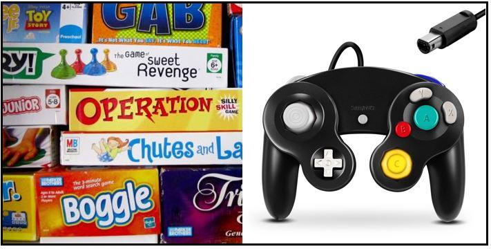 Image of Board Games and Video Game Controller