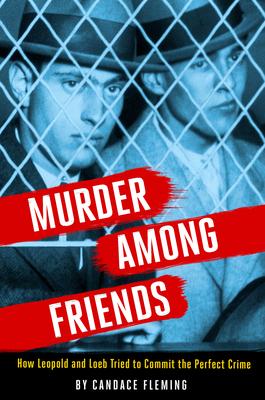 Two men behind chain link fencing, "Murder Among Friends".